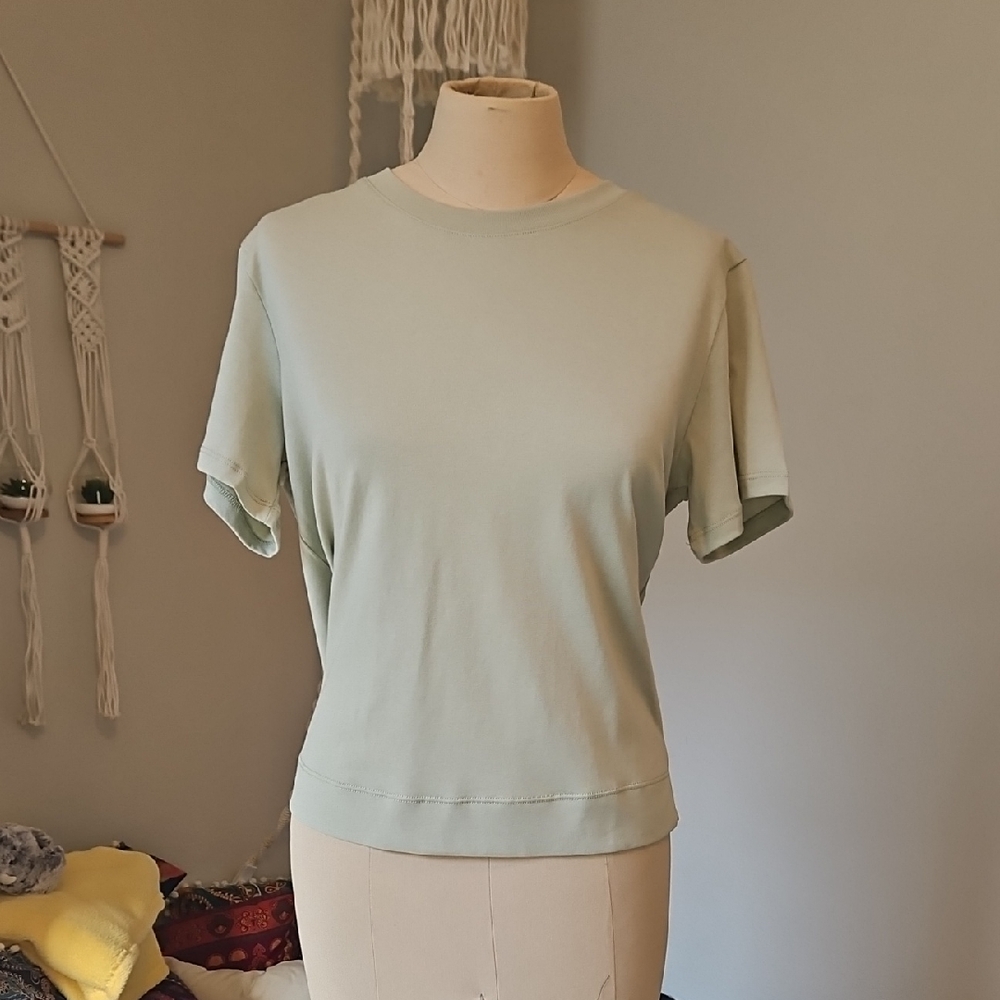 Light Green Boxy Crew Neck Tee